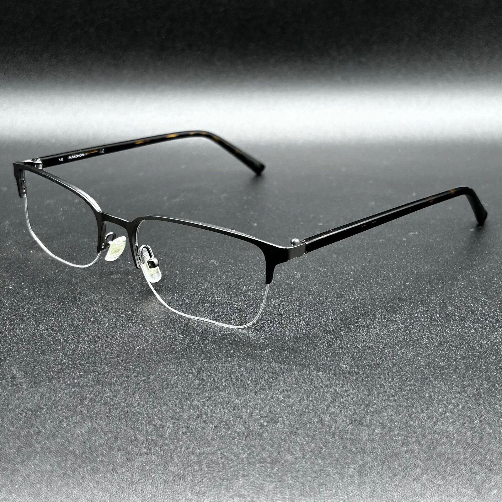 Marchon M-2018 072 Half-Rim Eyeglasses Gunmetal Brown Tort 54-18-145 Used